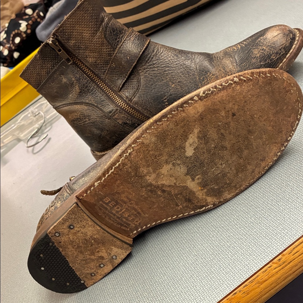 Bed Stu Distressed Brown Leather Boots - Picture 3 of 5